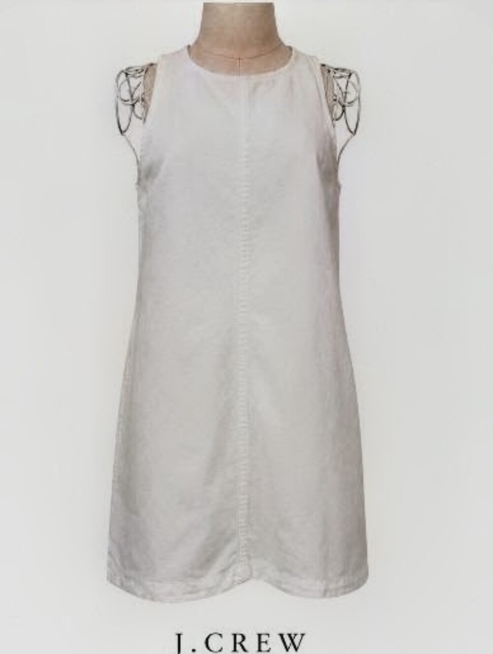 J. Crew Cream Sleeveless Jean Shift Dress with Simple Silhouette